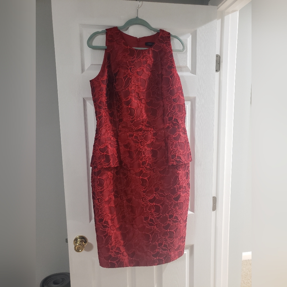 Carmen Marc Valvo Red Cocktail Dress